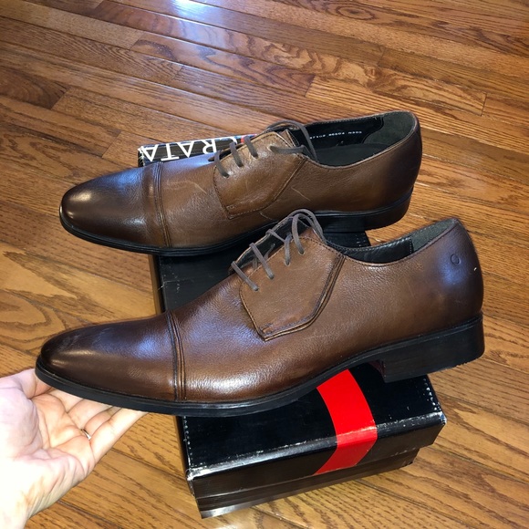 New Size 12 Democrata Brown Cap Toe Derby Shoes - Picture 3 of 5